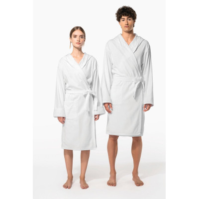Unisex organic hooded bathrobe